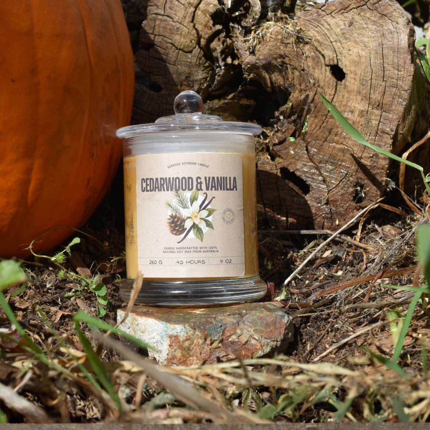 🪵 Cedarwood & Vanilla Soy Wax Candle