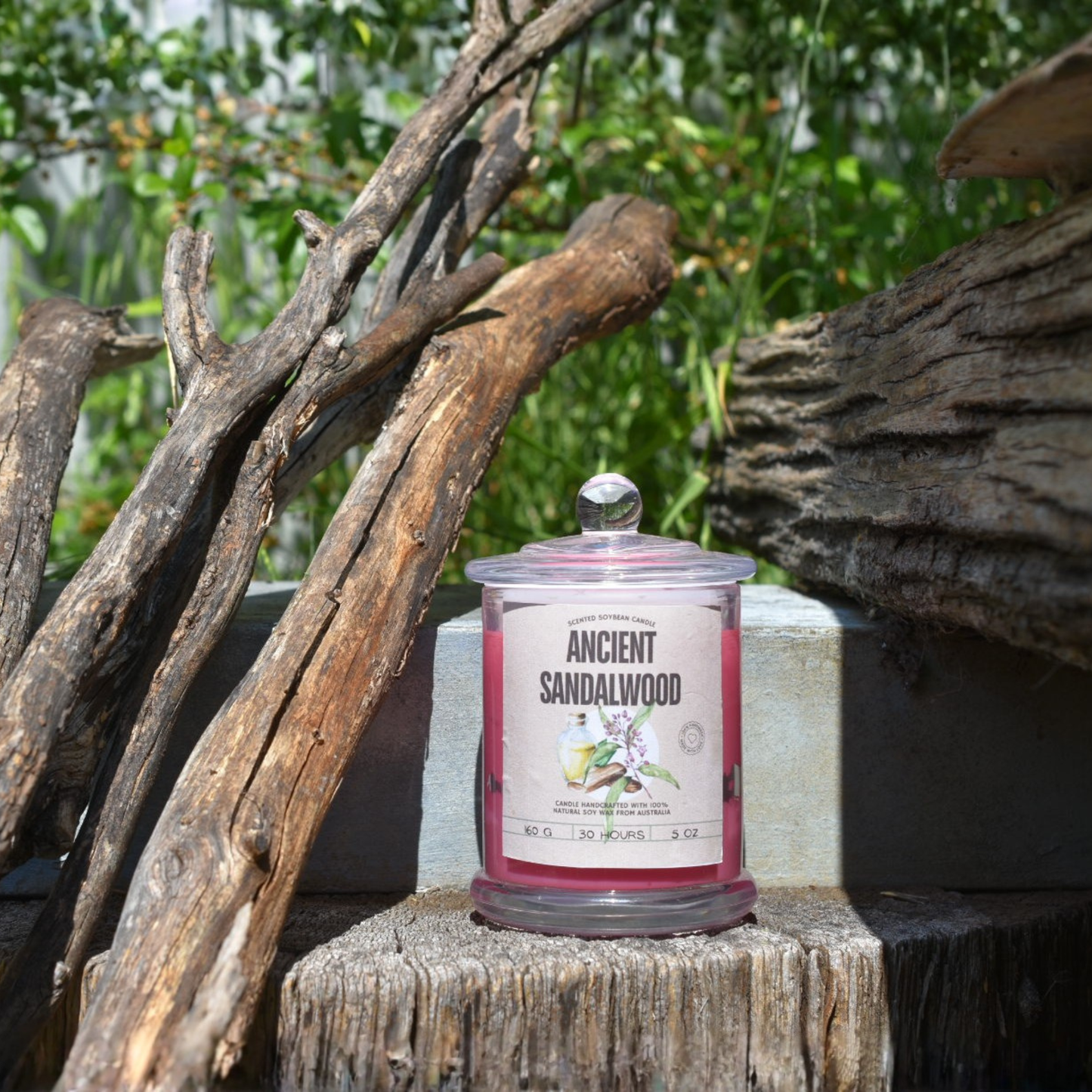 🌳 Sandalwood Soy Wax Candle