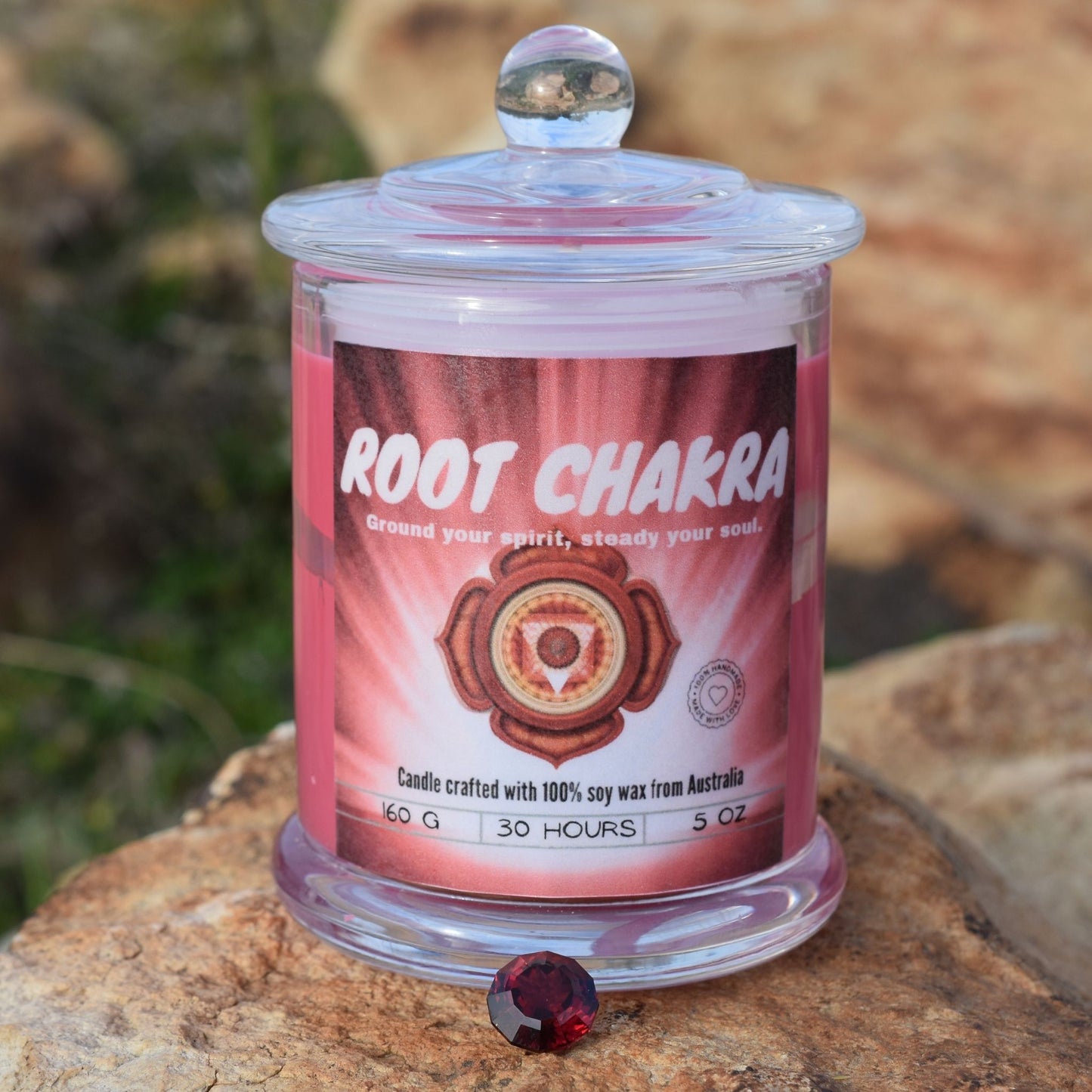 ❤️ Root Chakra Candle – Grounded Energy