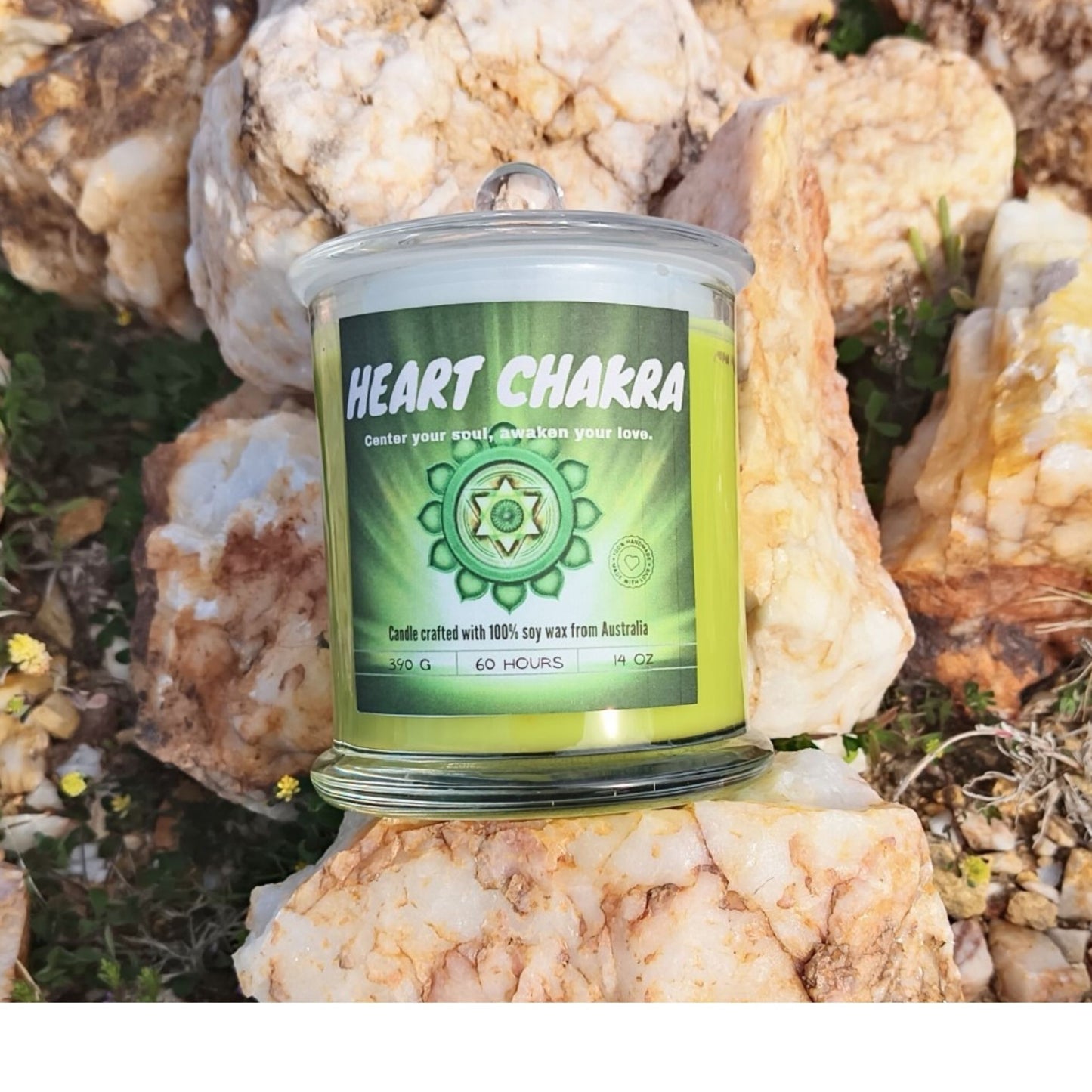 💚 Heart Chakra Candle – Open Heart