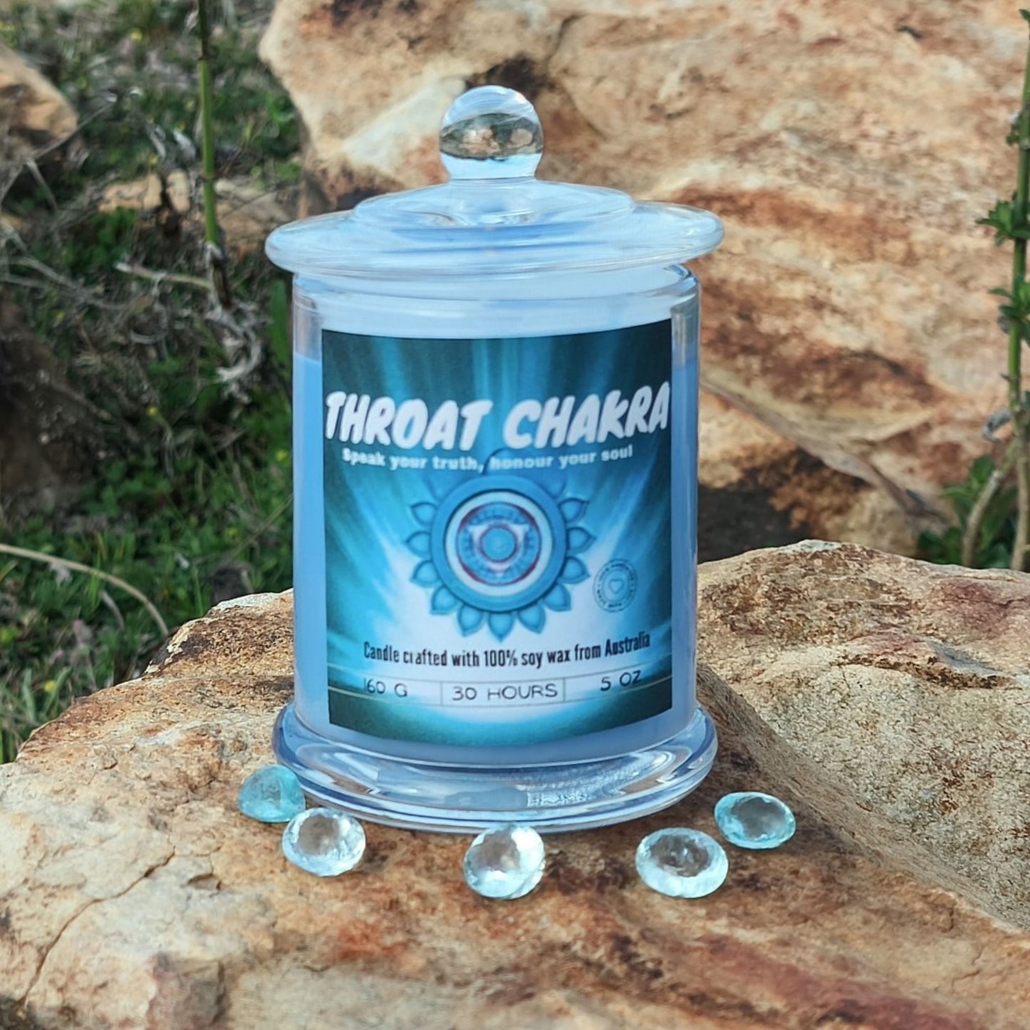 💙 Throat Chakra Candle – Speak Your Truth