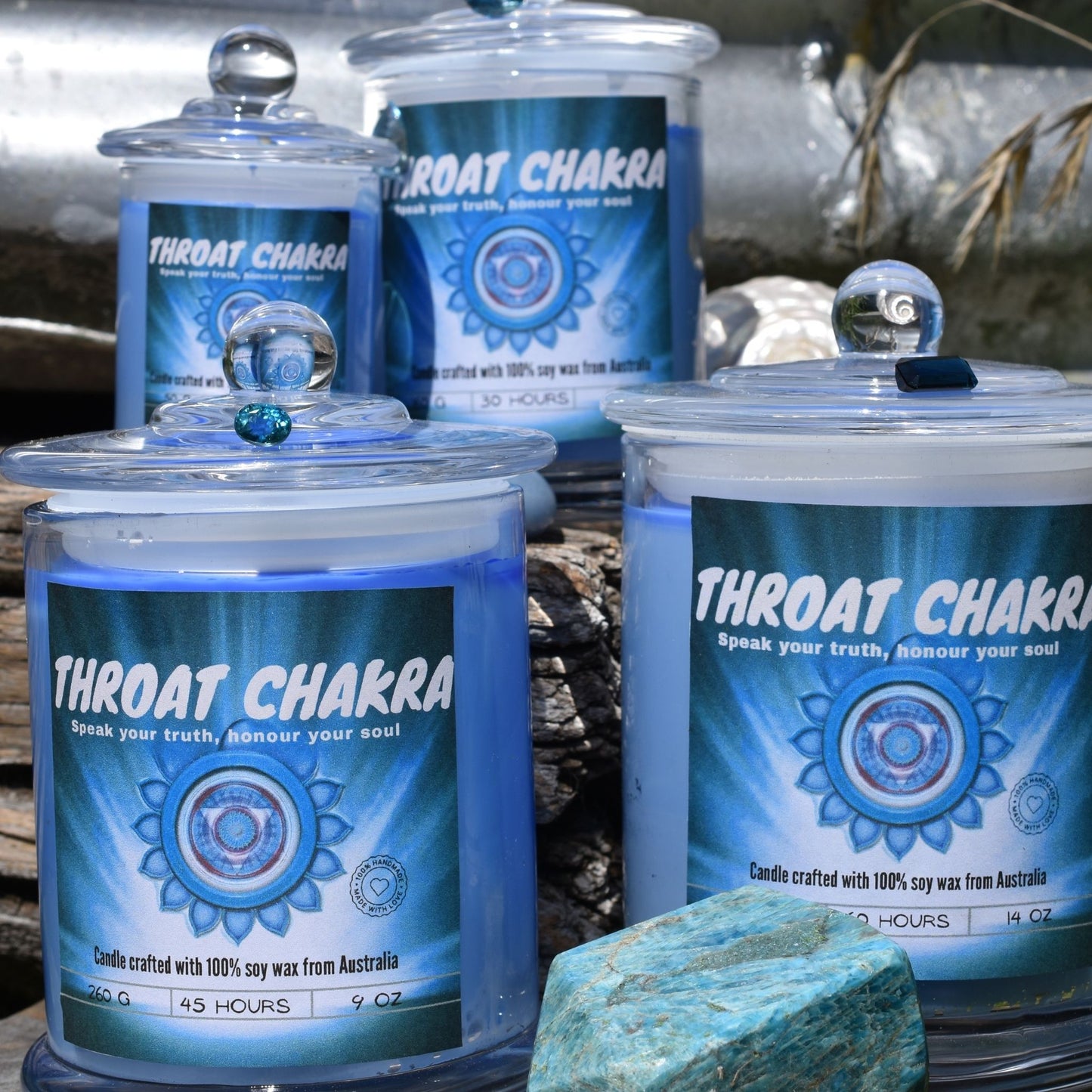 💙 Throat Chakra Candle – Speak Your Truth