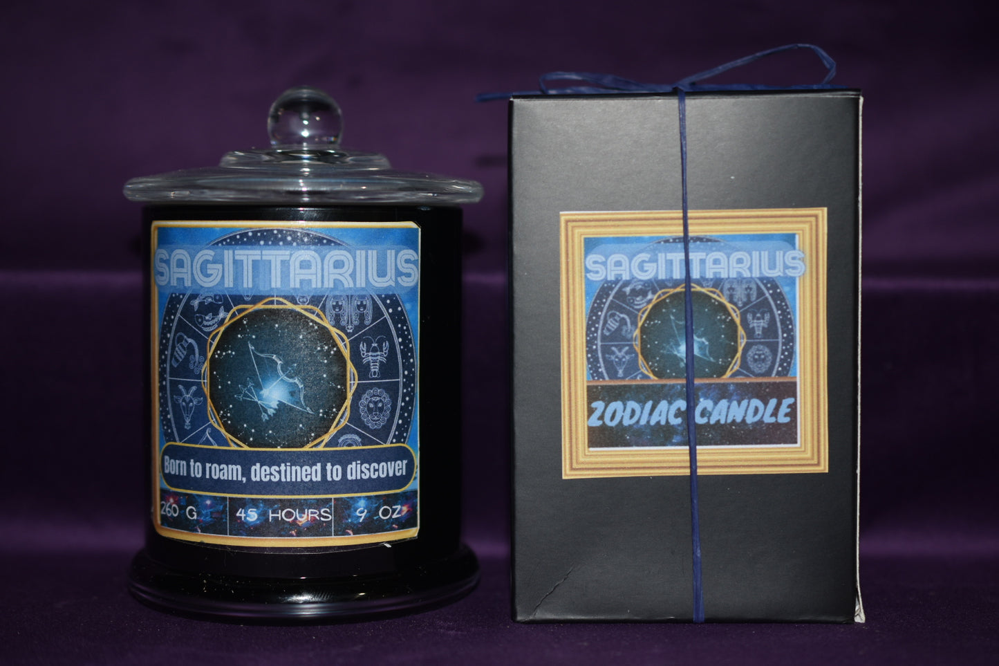♐ Sagittarius Zodiac Candle – Cedarwood & Vanilla
