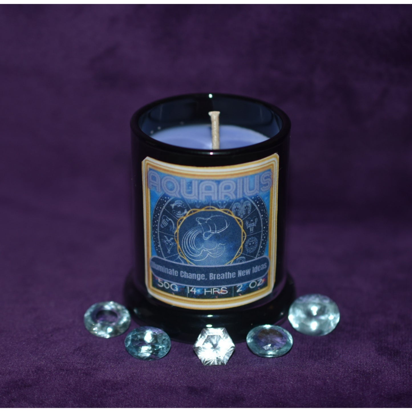 ♒ Aquarius Zodiac Candle - Blue Sage & Eucalyptus