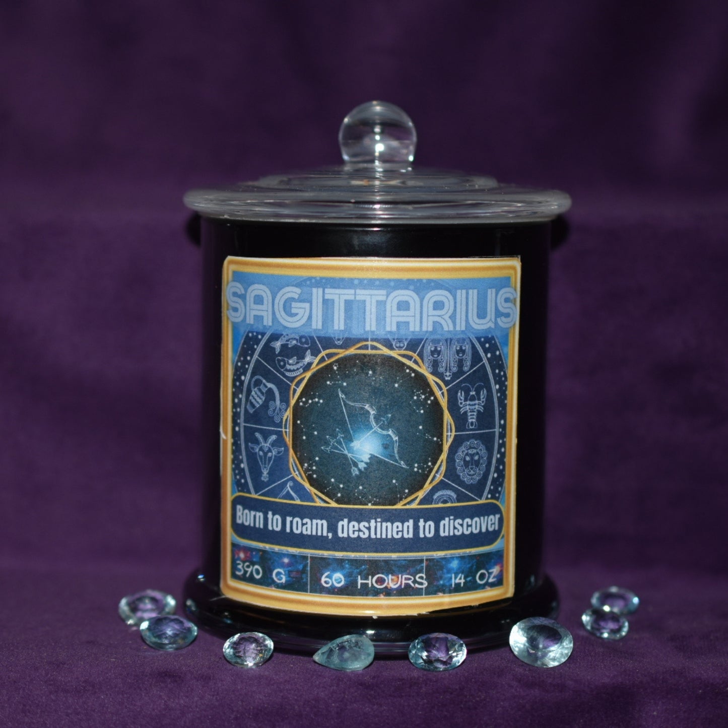 ♐ Sagittarius Zodiac Candle – Cedarwood & Vanilla