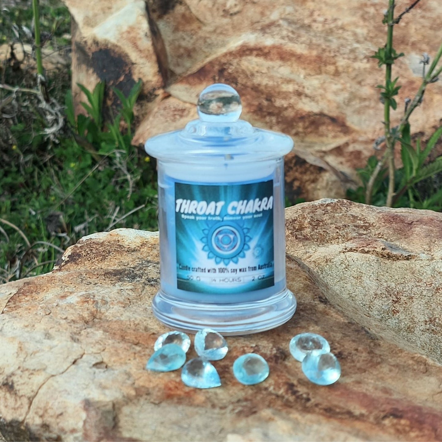 💙 Throat Chakra Candle – Speak Your Truth