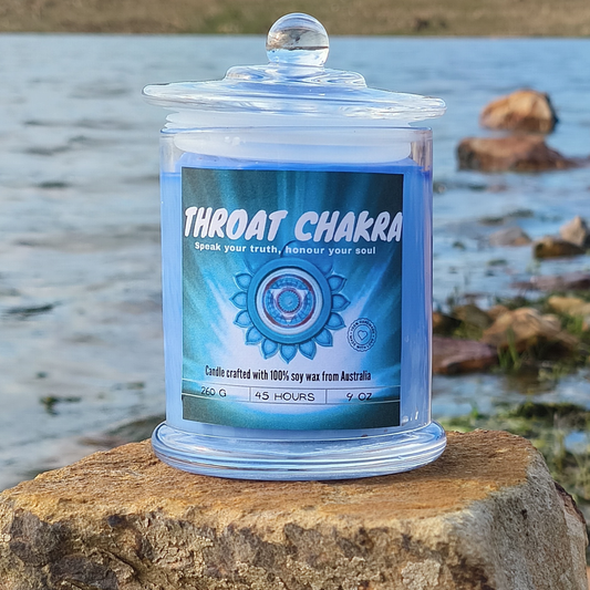 💙 Throat Chakra Candle – Speak Your Truth