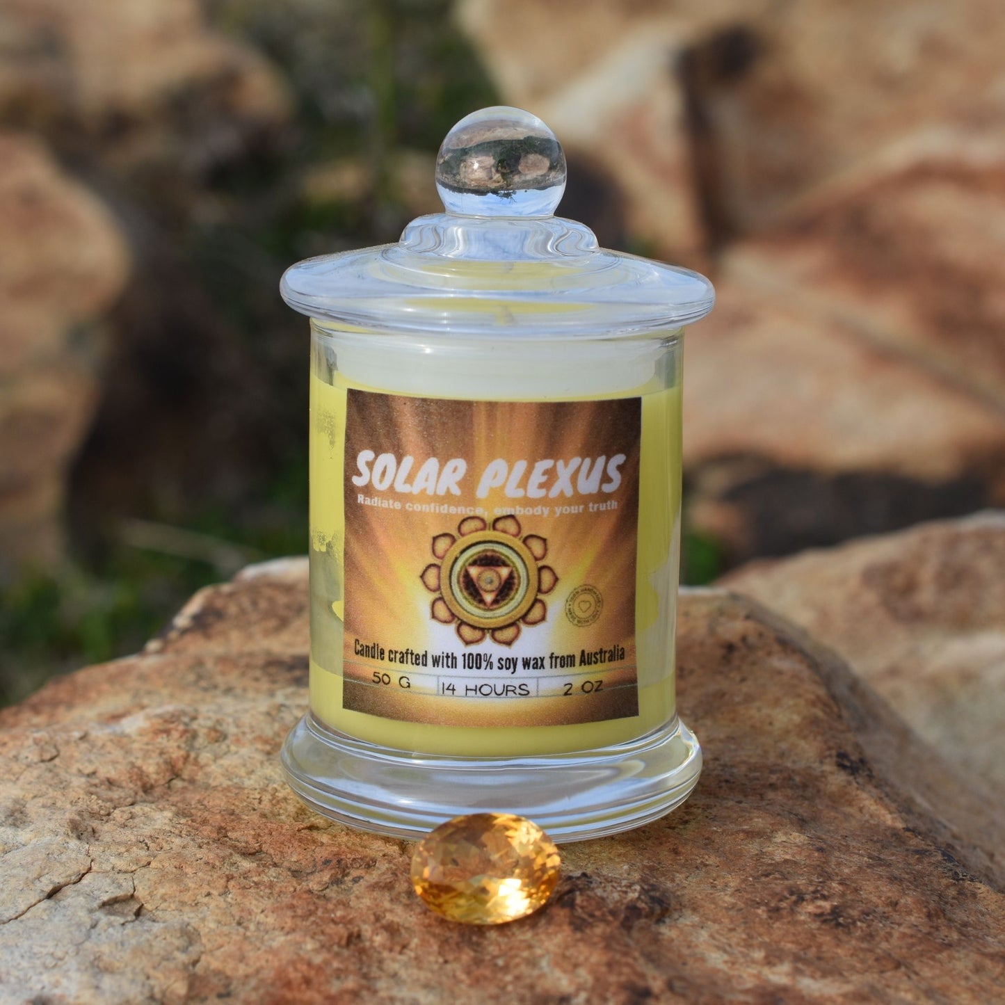 💛 Solar Plexus Chakra Candle – Empowered Light
