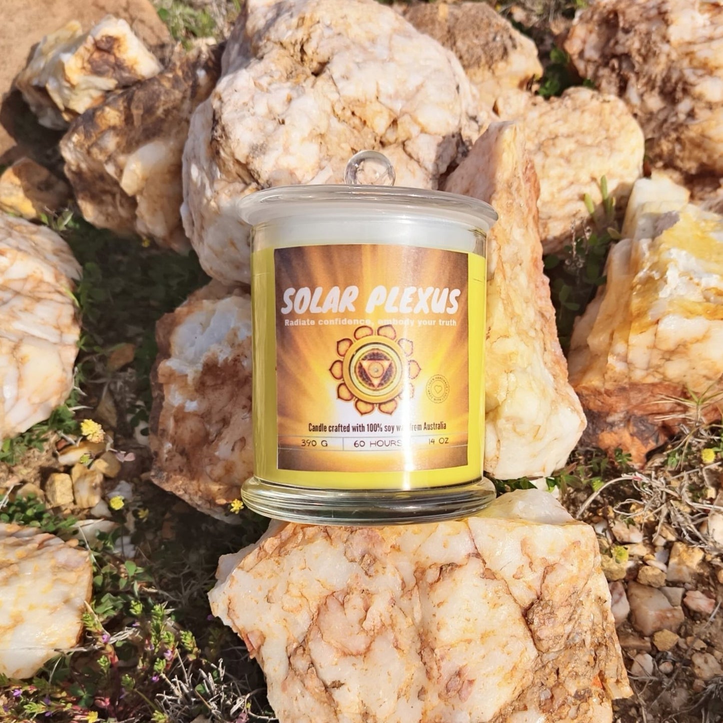 💛 Solar Plexus Chakra Candle – Empowered Light