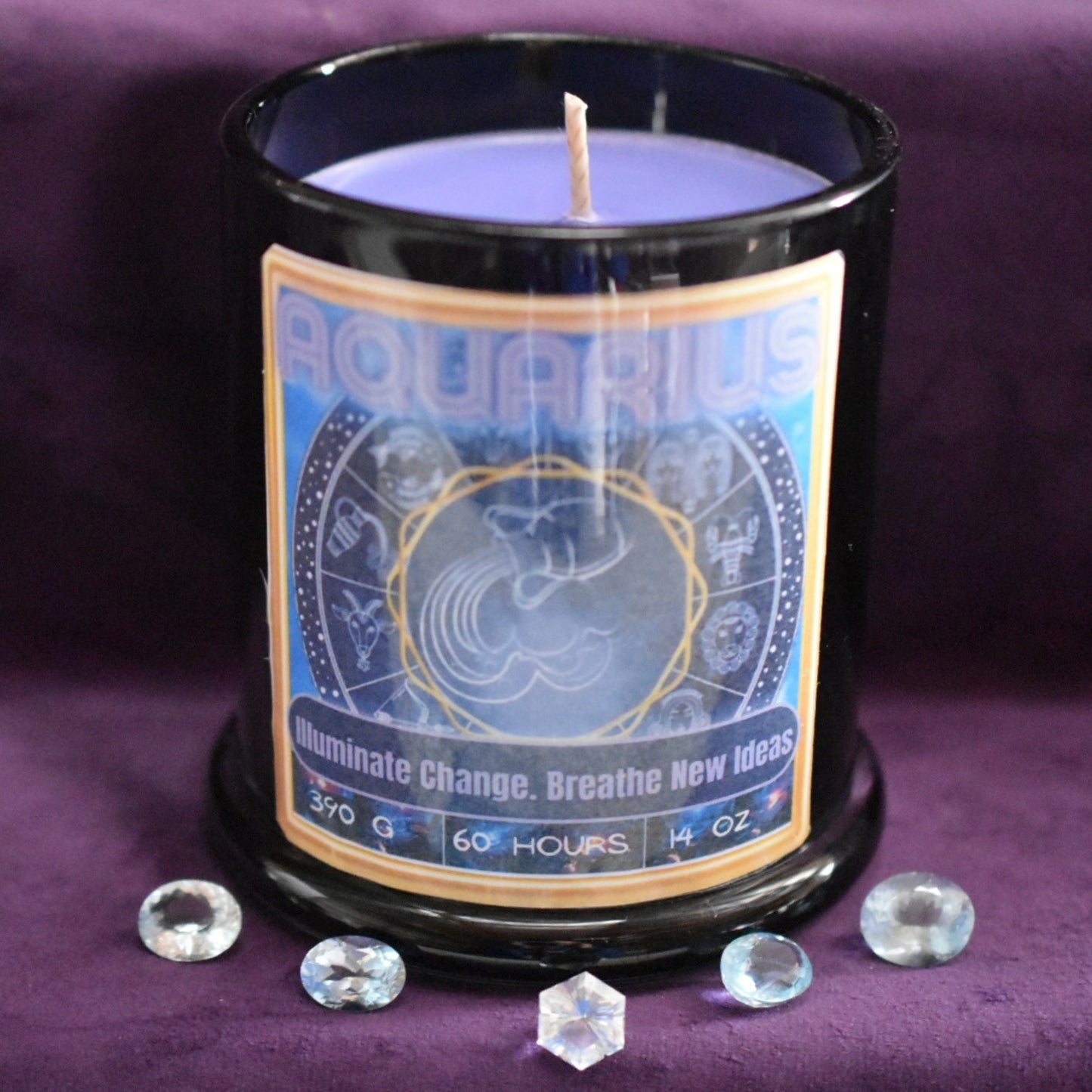 ♒ Aquarius Zodiac Candle - Blue Sage & Eucalyptus