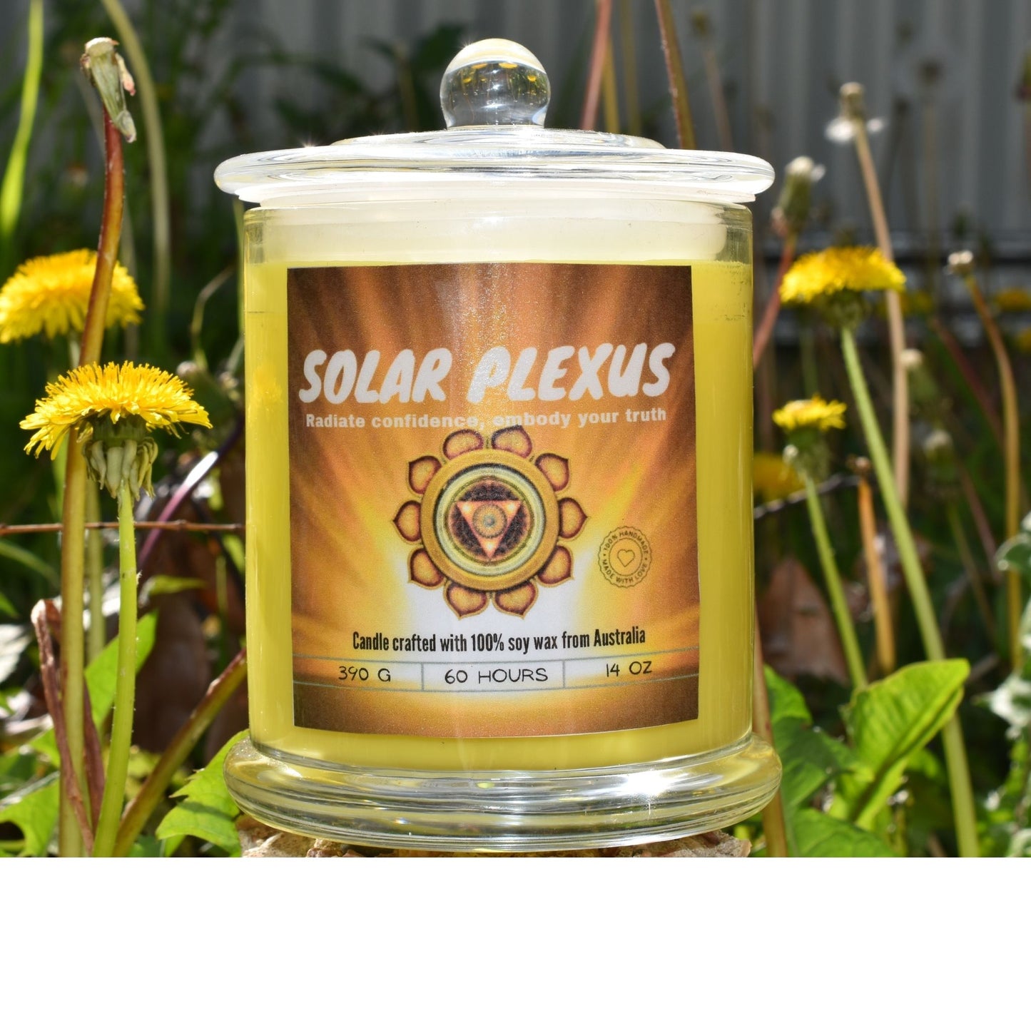 💛 Solar Plexus Chakra Candle – Empowered Light