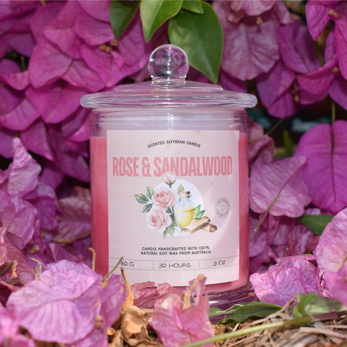 🌹Rose & Sandalwood Soy Wax Candle