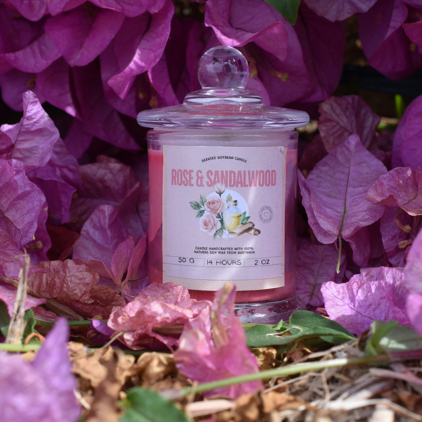 🌹Rose & Sandalwood Soy Wax Candle