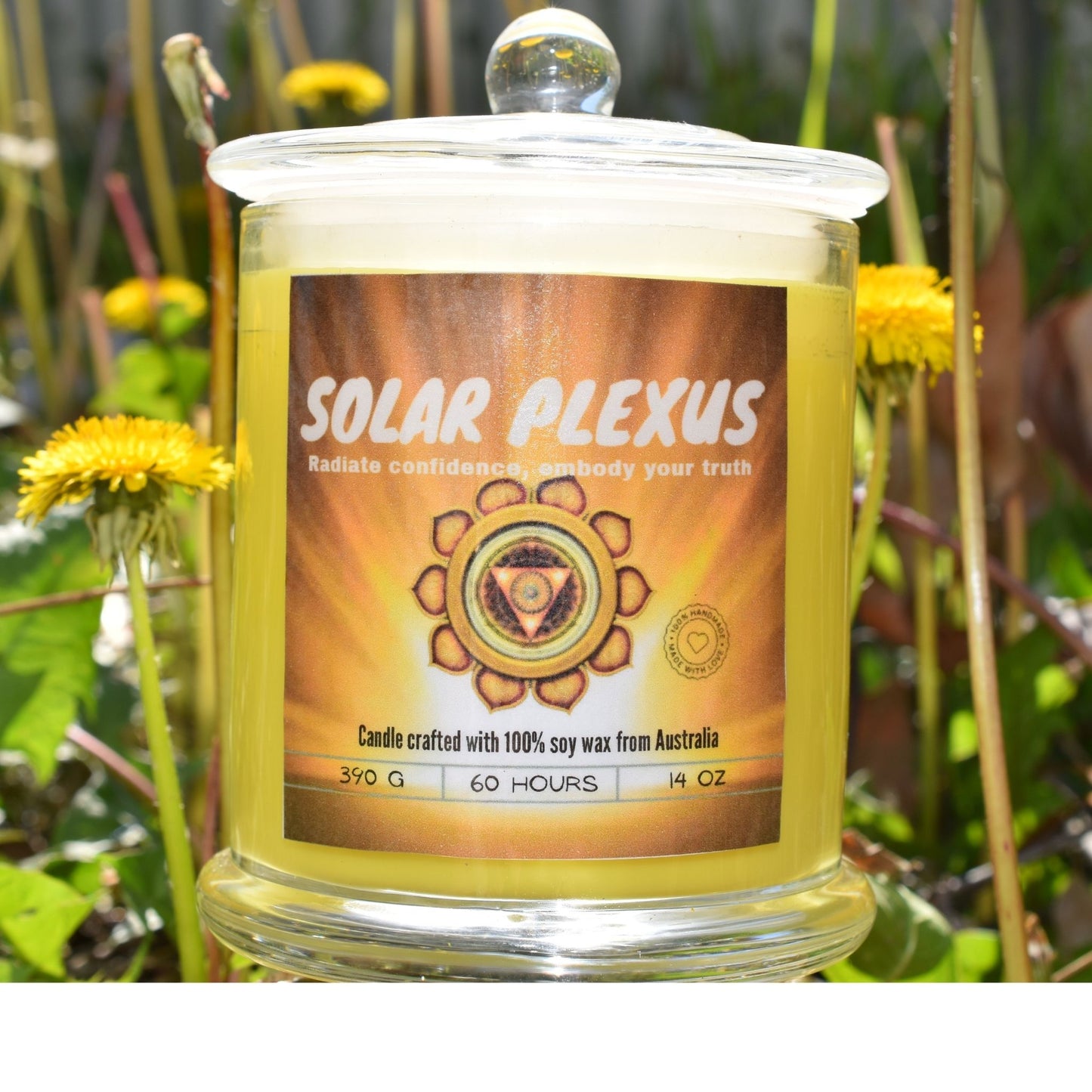 💛 Solar Plexus Chakra Candle – Empowered Light