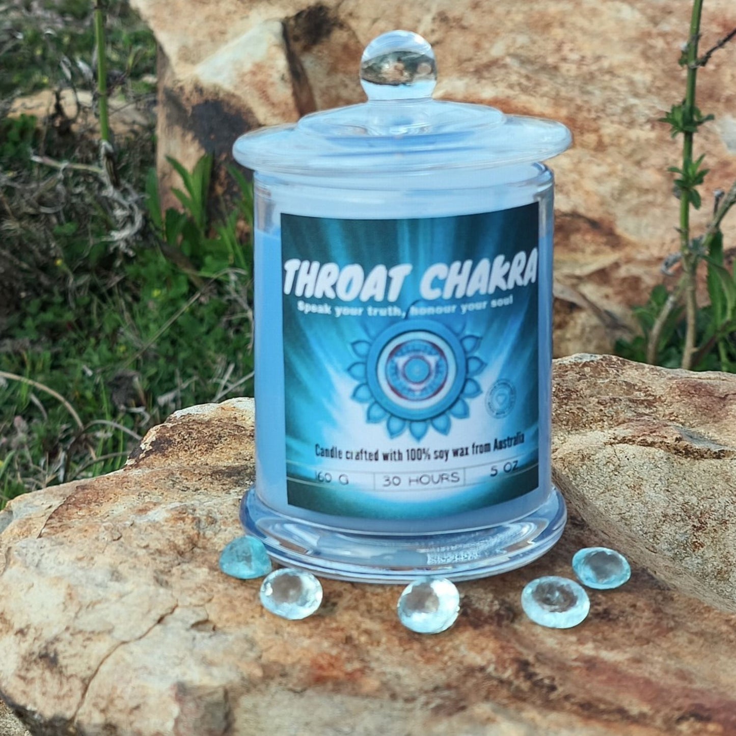 💙 Throat Chakra Candle – Speak Your Truth