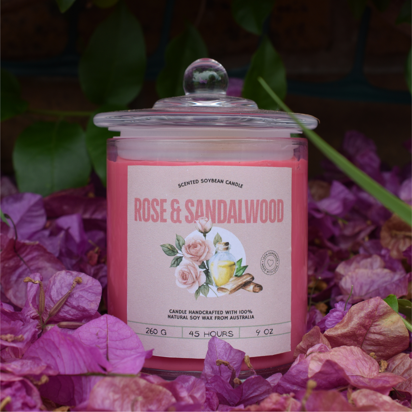 🌹Rose & Sandalwood Soy Wax Candle