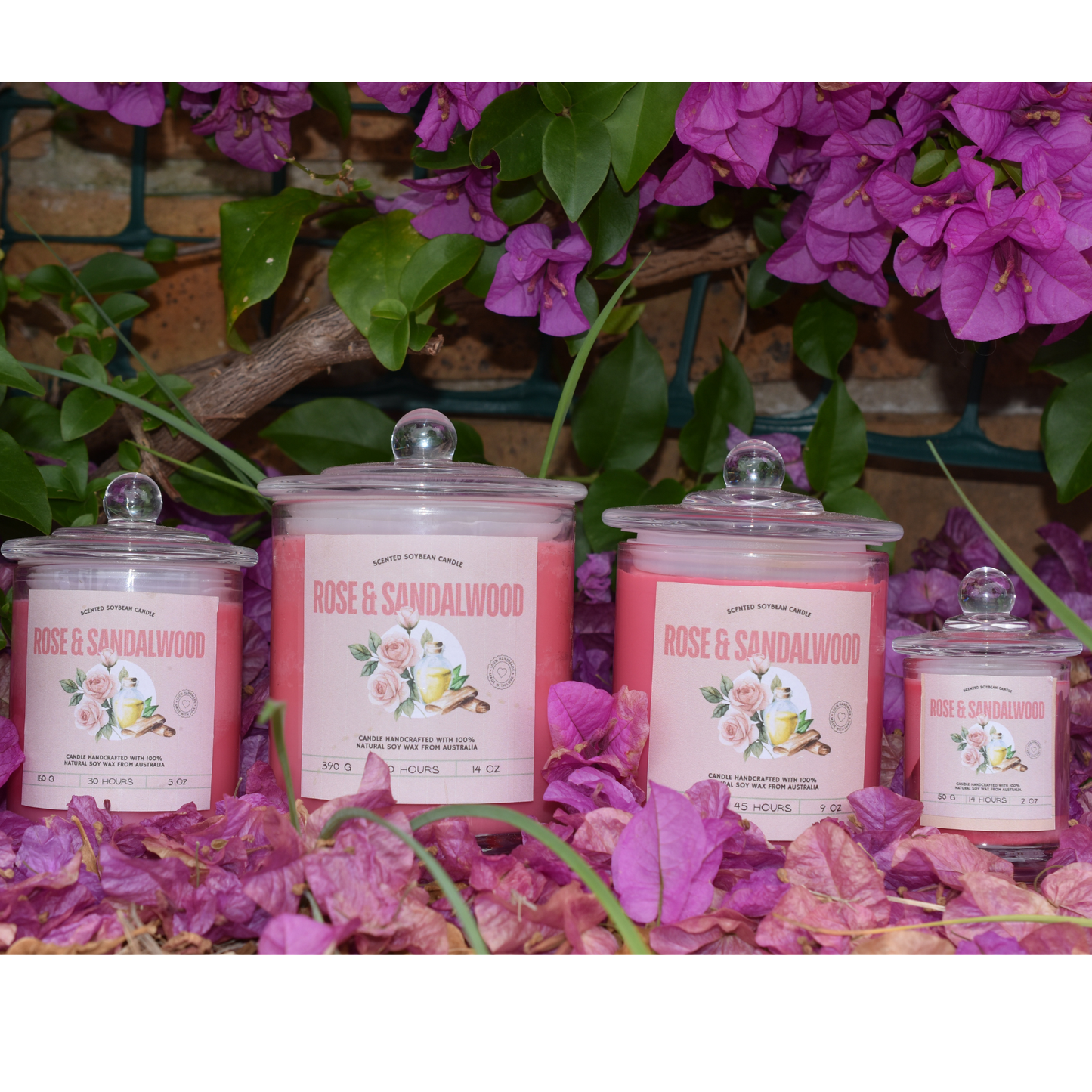 🌹Rose & Sandalwood Soy Wax Candle