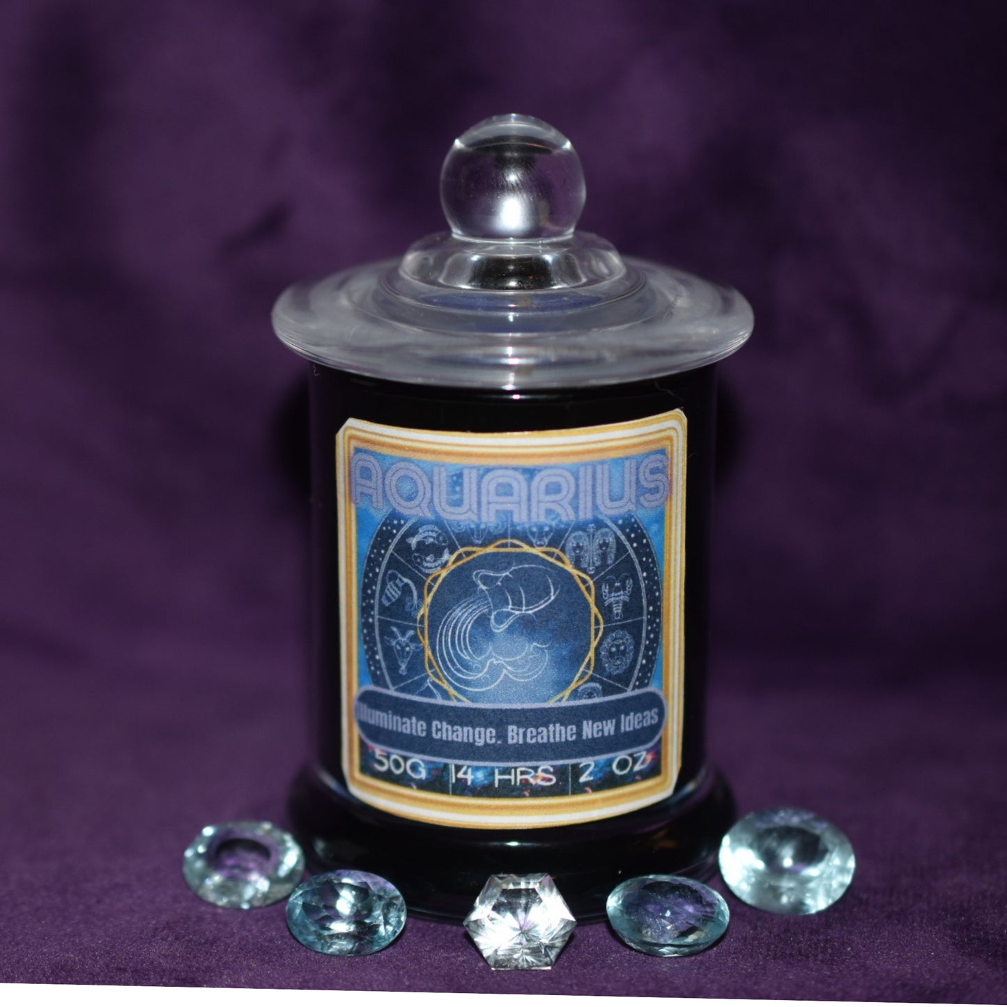 ♒ Aquarius Zodiac Candle - Blue Sage & Eucalyptus