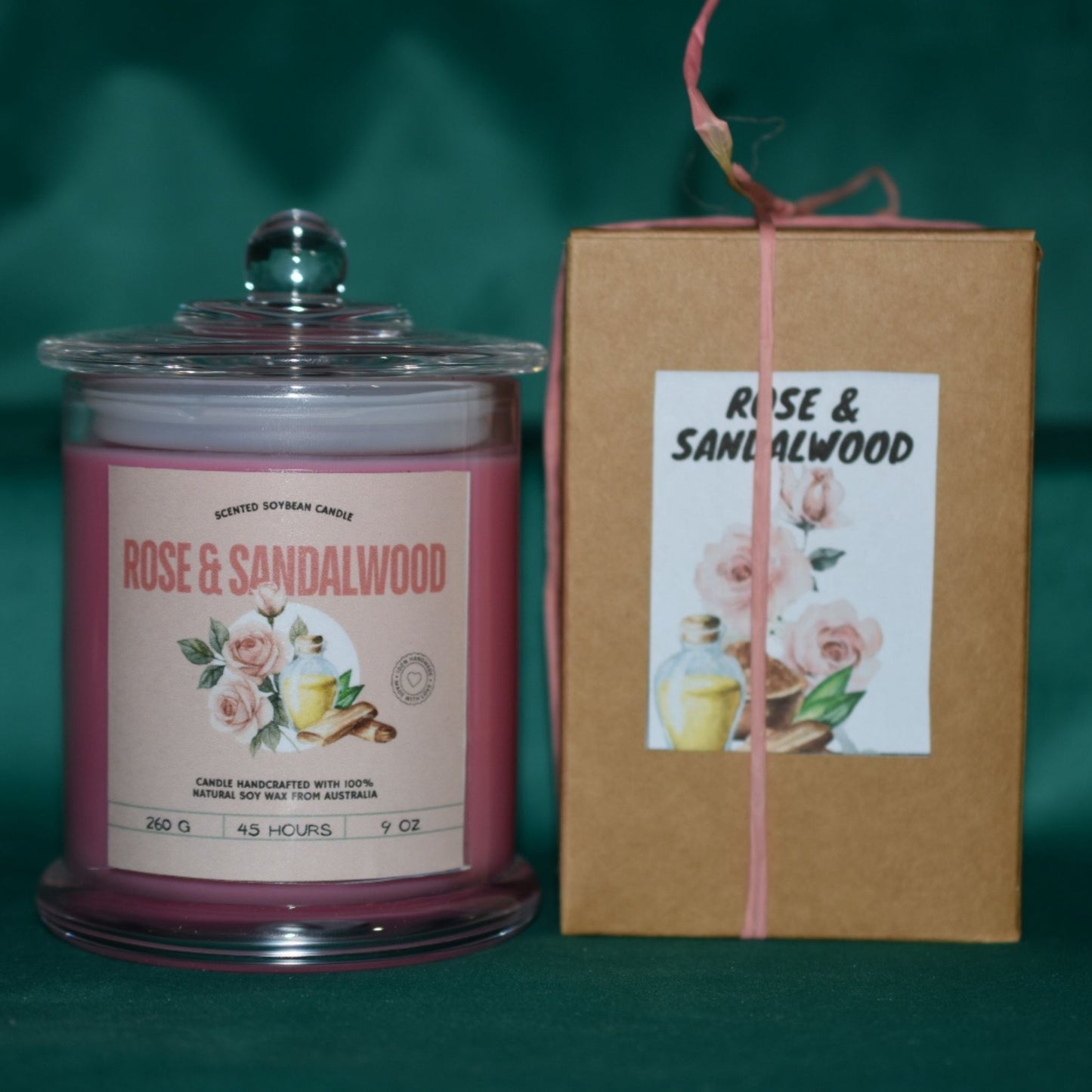 🌹Rose & Sandalwood Soy Wax Candle