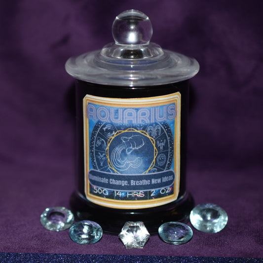 ♒ Aquarius Zodiac Candle - Blue Sage & Eucalyptus